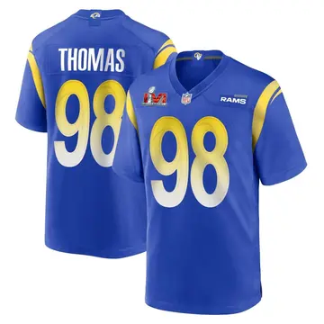 Nike Brayden Thomas Men's Game Los Angeles Rams Royal Alternate Super Bowl LVI Bound Jersey