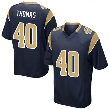 Nike Brayden Thomas Youth Game Los Angeles Rams Navy Team Color Jersey