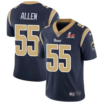 Nike Brian Allen Men's Limited Los Angeles Rams Navy Team Color Vapor Untouchable Super Bowl LVI Bound Jersey