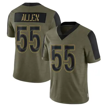 Nike Brian Allen Men's Limited Los Angeles Rams Olive 2021 Salute To Service Jersey