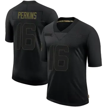 Nike Bryce Perkins Men's Limited Los Angeles Rams Black 2020 Salute To Service Jersey