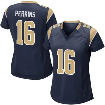 Nike Bryce Perkins Women's Game Los Angeles Rams Navy Team Color Jersey
