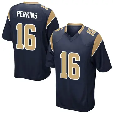Nike Bryce Perkins Youth Game Los Angeles Rams Navy Team Color Jersey