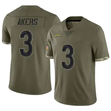 Nike Cam Akers Men's Limited Los Angeles Rams Olive 2022 Salute To Service Jersey