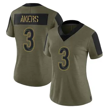 Nike Cam Akers Women's Limited Los Angeles Rams Olive 2021 Salute To Service Jersey