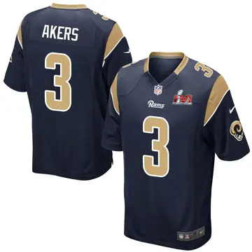 Nike Cam Akers Youth Game Los Angeles Rams Navy Team Color Super Bowl LVI Bound Jersey