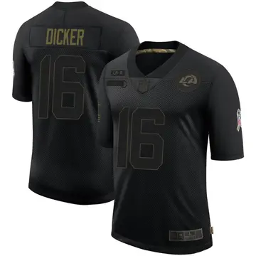 Nike Cameron Dicker Men's Limited Los Angeles Rams Black 2020 Salute To Service Jersey