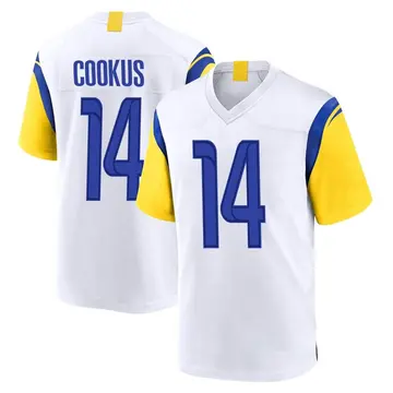 Nike Case Cookus Men's Game Los Angeles Rams White Jersey