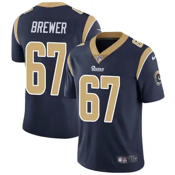 Nike Chandler Brewer Men's Limited Los Angeles Rams Navy Team Color Vapor Untouchable Jersey