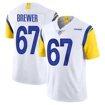 Nike Chandler Brewer Men's Limited Los Angeles Rams White Vapor Untouchable Jersey