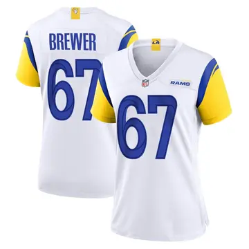 Nike Chandler Brewer Women's Game Los Angeles Rams White Jersey
