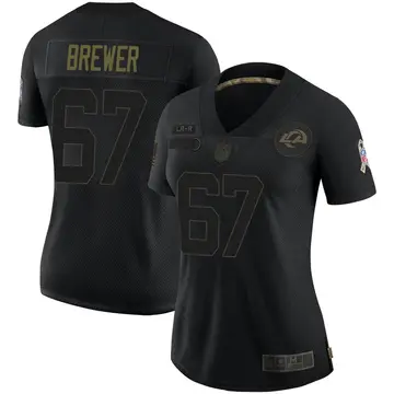 Nike Chandler Brewer Women's Limited Los Angeles Rams Black 2020 Salute To Service Jersey