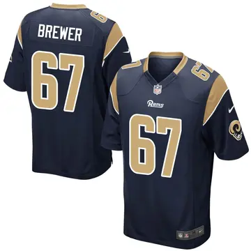 Nike Chandler Brewer Youth Game Los Angeles Rams Navy Team Color Jersey