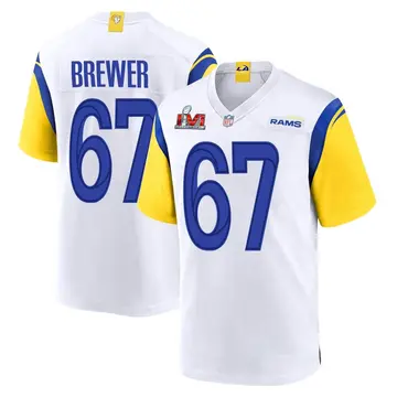 Nike Chandler Brewer Youth Game Los Angeles Rams White Super Bowl LVI Bound Jersey