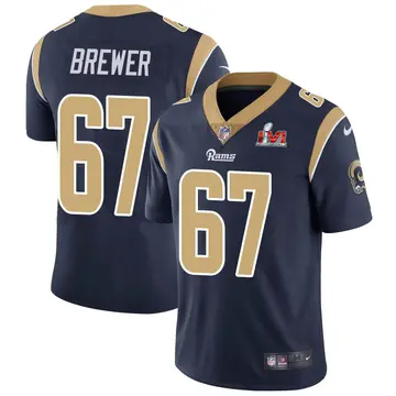 Nike Chandler Brewer Youth Limited Los Angeles Rams Navy Team Color Vapor Untouchable Super Bowl LVI Bound Jersey