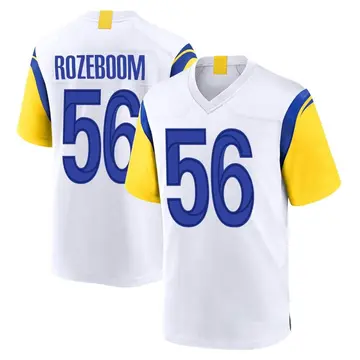 Nike Christian Rozeboom Men's Game Los Angeles Rams White Jersey