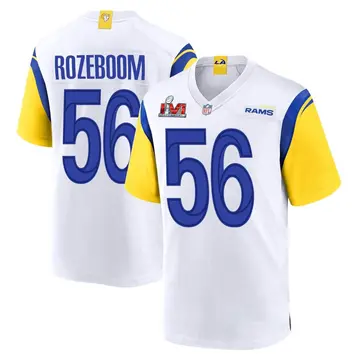 Nike Christian Rozeboom Men's Game Los Angeles Rams White Super Bowl LVI Bound Jersey