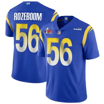 Nike Christian Rozeboom Men's Limited Los Angeles Rams Royal Alternate Vapor Untouchable Super Bowl LVI Bound Jersey