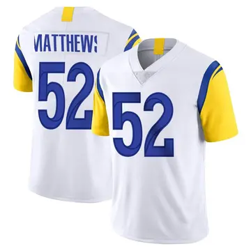 Nike Clay Matthews Youth Limited Los Angeles Rams White Vapor Untouchable Jersey