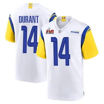 Nike Cobie Durant Men's Game Los Angeles Rams White Super Bowl LVI Bound Jersey