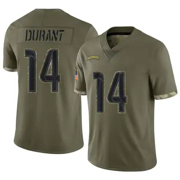 Nike Cobie Durant Men's Limited Los Angeles Rams Olive 2022 Salute To Service Jersey