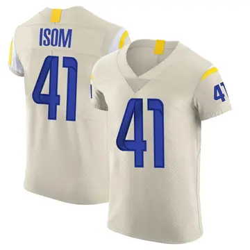 Nike Dan Isom Men's Elite Los Angeles Rams Bone Vapor Jersey