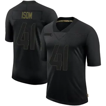 Nike Dan Isom Men's Limited Los Angeles Rams Black 2020 Salute To Service Jersey