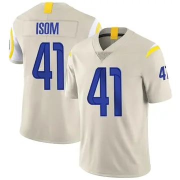 Nike Dan Isom Men's Limited Los Angeles Rams Bone Vapor Jersey