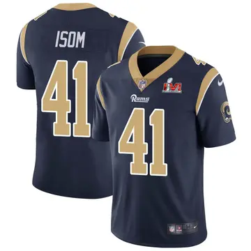 Nike Dan Isom Men's Limited Los Angeles Rams Navy Team Color Vapor Untouchable Super Bowl LVI Bound Jersey