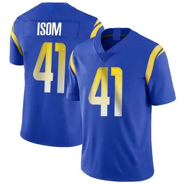 Nike Dan Isom Men's Limited Los Angeles Rams Royal Alternate Vapor Untouchable Jersey