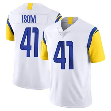 Nike Dan Isom Men's Limited Los Angeles Rams White Vapor Untouchable Jersey