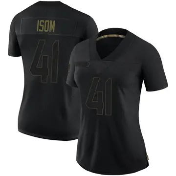 Nike Dan Isom Women's Limited Los Angeles Rams Black 2020 Salute To Service Jersey