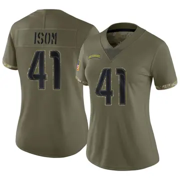 Nike Dan Isom Women's Limited Los Angeles Rams Olive 2022 Salute To Service Jersey