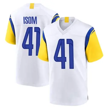 Nike Dan Isom Youth Game Los Angeles Rams White Jersey