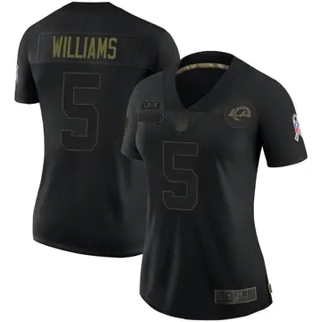 Nike Darius Williams Women's Limited Los Angeles Rams Black 2020 Salute To Service Jersey