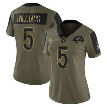 Nike Darius Williams Women's Limited Los Angeles Rams Olive 2021 Salute To Service Jersey