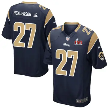 Nike Darrell Henderson Jr. Youth Game Los Angeles Rams Navy Team Color Super Bowl LVI Bound Jersey