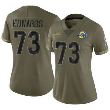 Nike David Edwards Women's Limited Los Angeles Rams Olive 2022 Salute To Service Jersey
