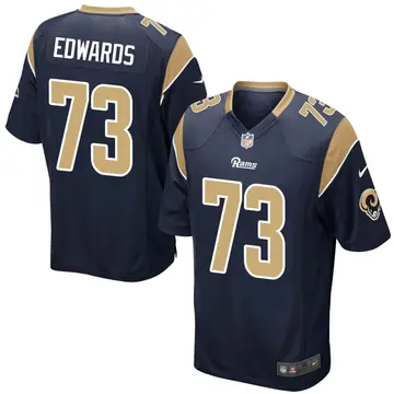 Nike David Edwards Youth Game Los Angeles Rams Navy Team Color Jersey