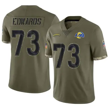 Nike David Edwards Youth Limited Los Angeles Rams Olive 2022 Salute To Service Jersey
