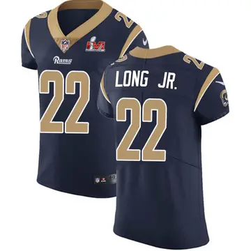 Nike David Long Jr. Men's Elite Los Angeles Rams Navy Team Color Vapor Untouchable Super Bowl LVI Bound Jersey
