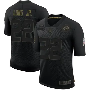 Nike David Long Jr. Men's Limited Los Angeles Rams Black 2020 Salute To Service Jersey