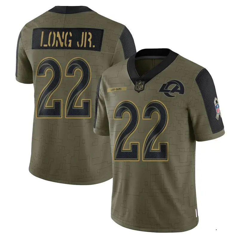 Nike David Long Jr. Youth Limited Los Angeles Rams Olive 2021 Salute To Service Jersey