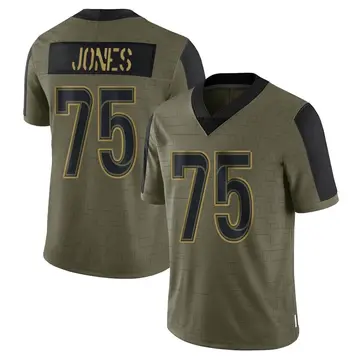 Nike Deacon Jones Men's Limited Los Angeles Rams Olive 2021 Salute To Service Jersey