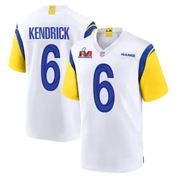 Nike Derion Kendrick Men's Game Los Angeles Rams White Super Bowl LVI Bound Jersey
