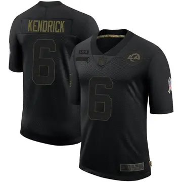 Nike Derion Kendrick Men's Limited Los Angeles Rams Black 2020 Salute To Service Jersey