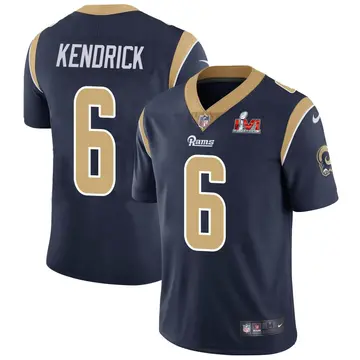 Nike Derion Kendrick Men's Limited Los Angeles Rams Navy Team Color Vapor Untouchable Super Bowl LVI Bound Jersey