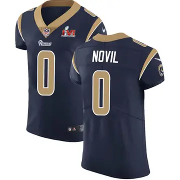 Nike Dion Novil Men's Elite Los Angeles Rams Navy Team Color Vapor Untouchable Super Bowl LVI Bound Jersey