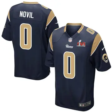 Nike Dion Novil Men's Game Los Angeles Rams Navy Team Color Super Bowl LVI Bound Jersey