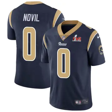 Nike Dion Novil Men's Limited Los Angeles Rams Navy Team Color Vapor Untouchable Super Bowl LVI Bound Jersey